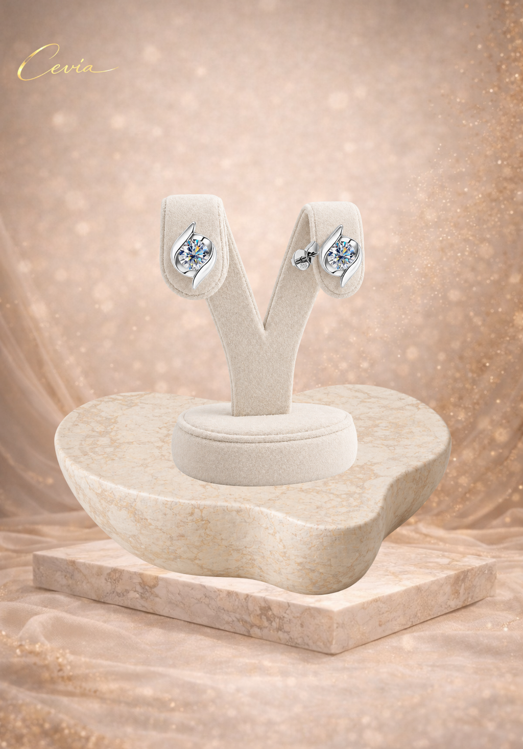 The Lumina Moissanite Stud Earrings