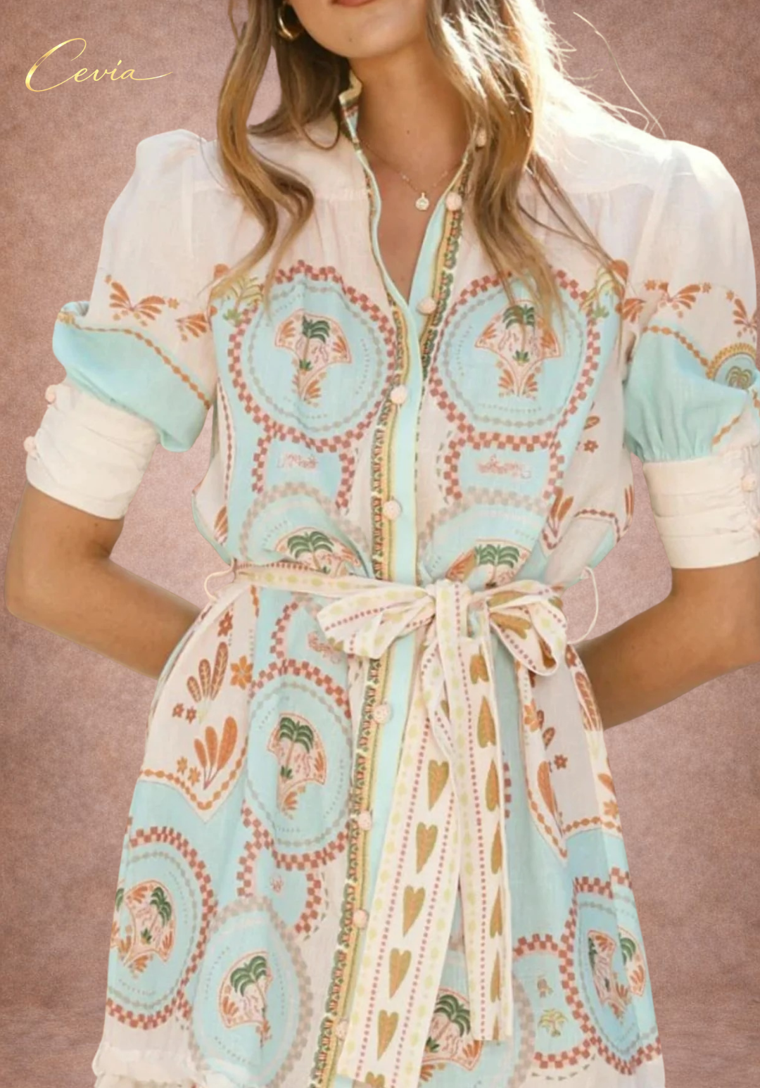 The Solara Printed Shirt Dress