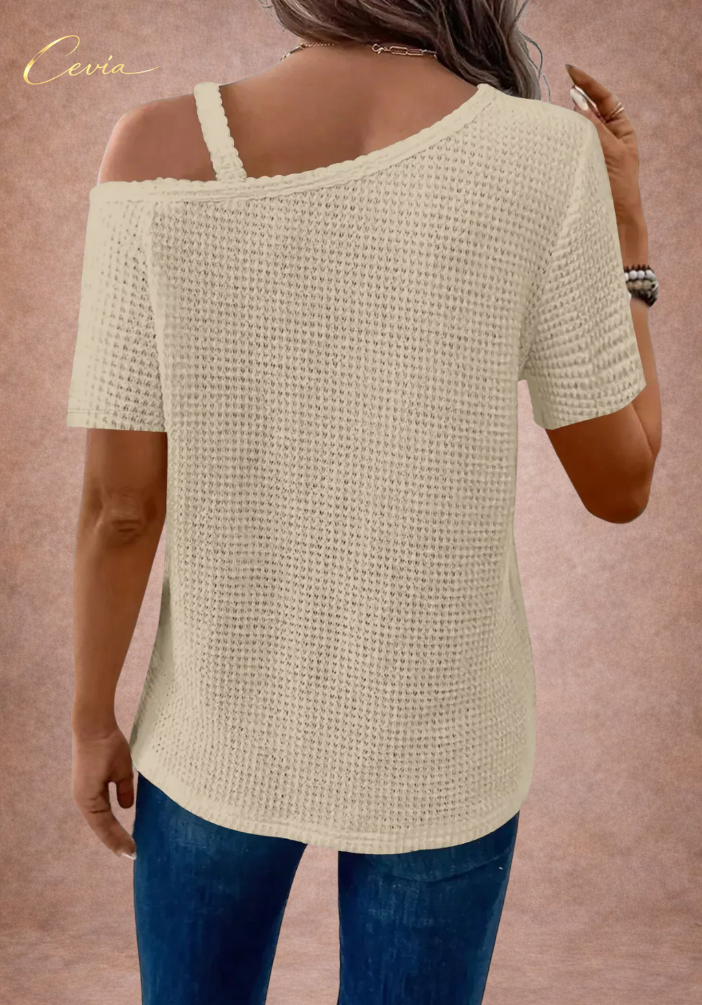 The Riviera One-Shoulder Waffle Knit Top