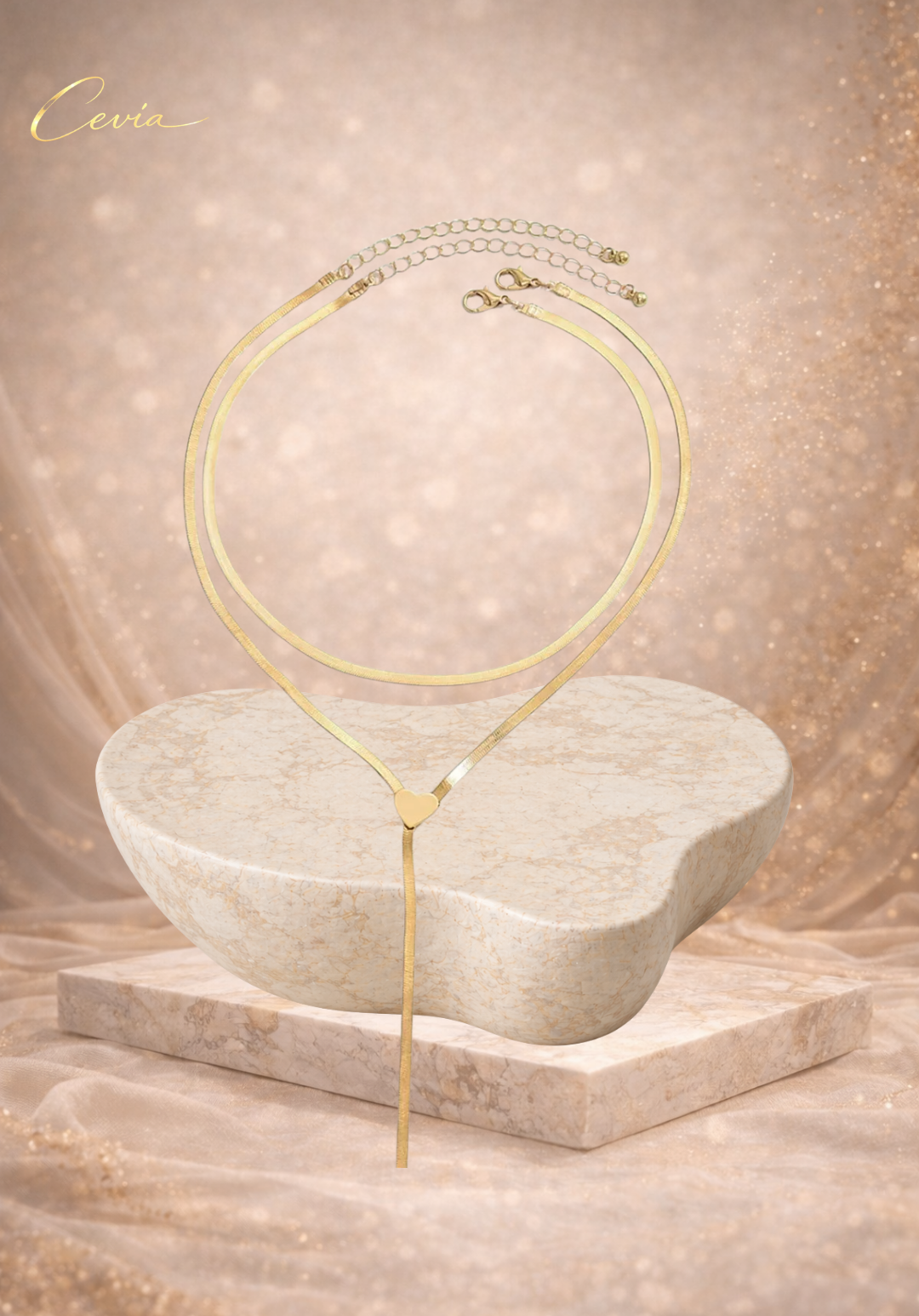 The Amoura Heart Drop Necklace Set