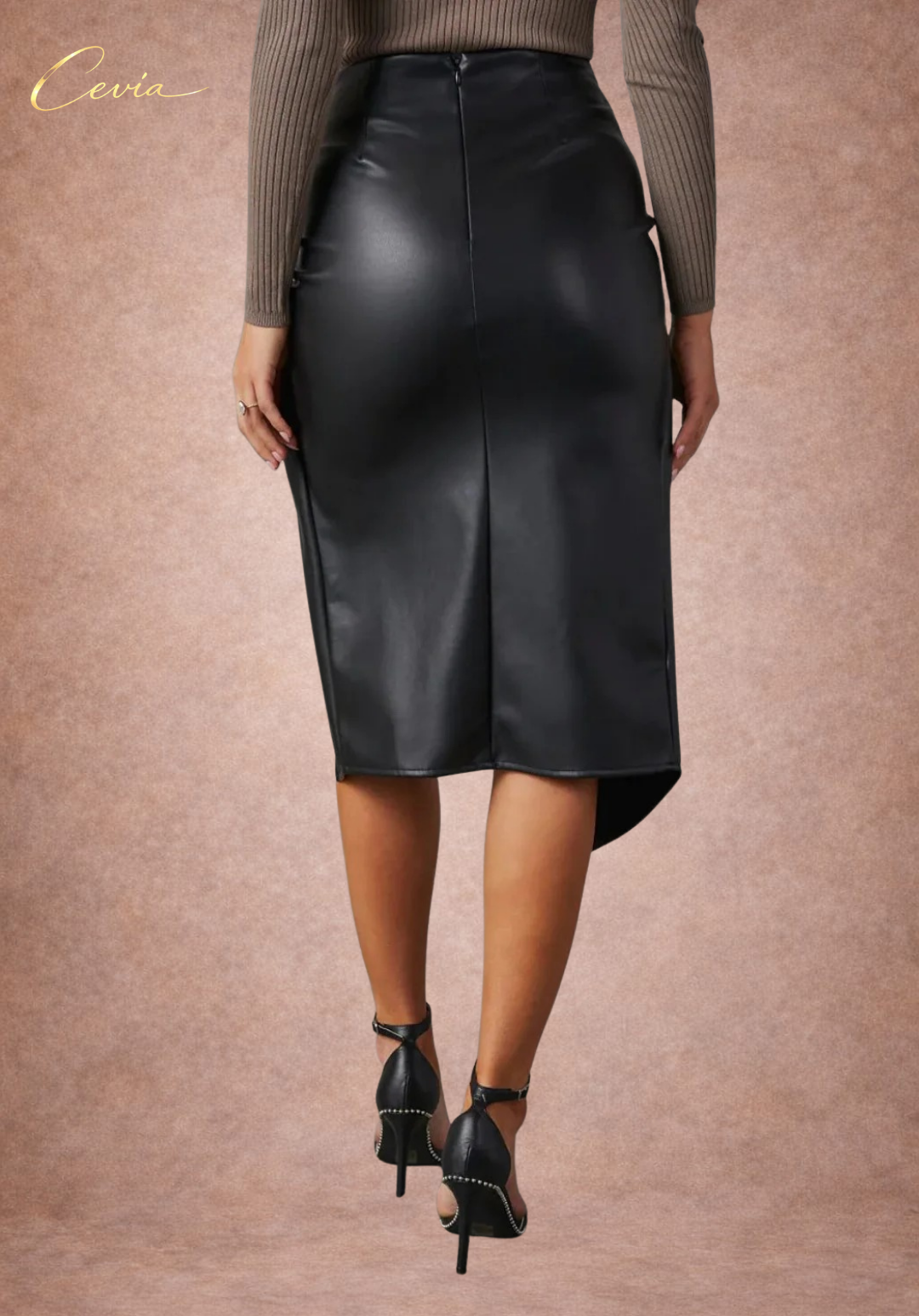 The Seraphine Twisted-Front Slit Midi Skirt