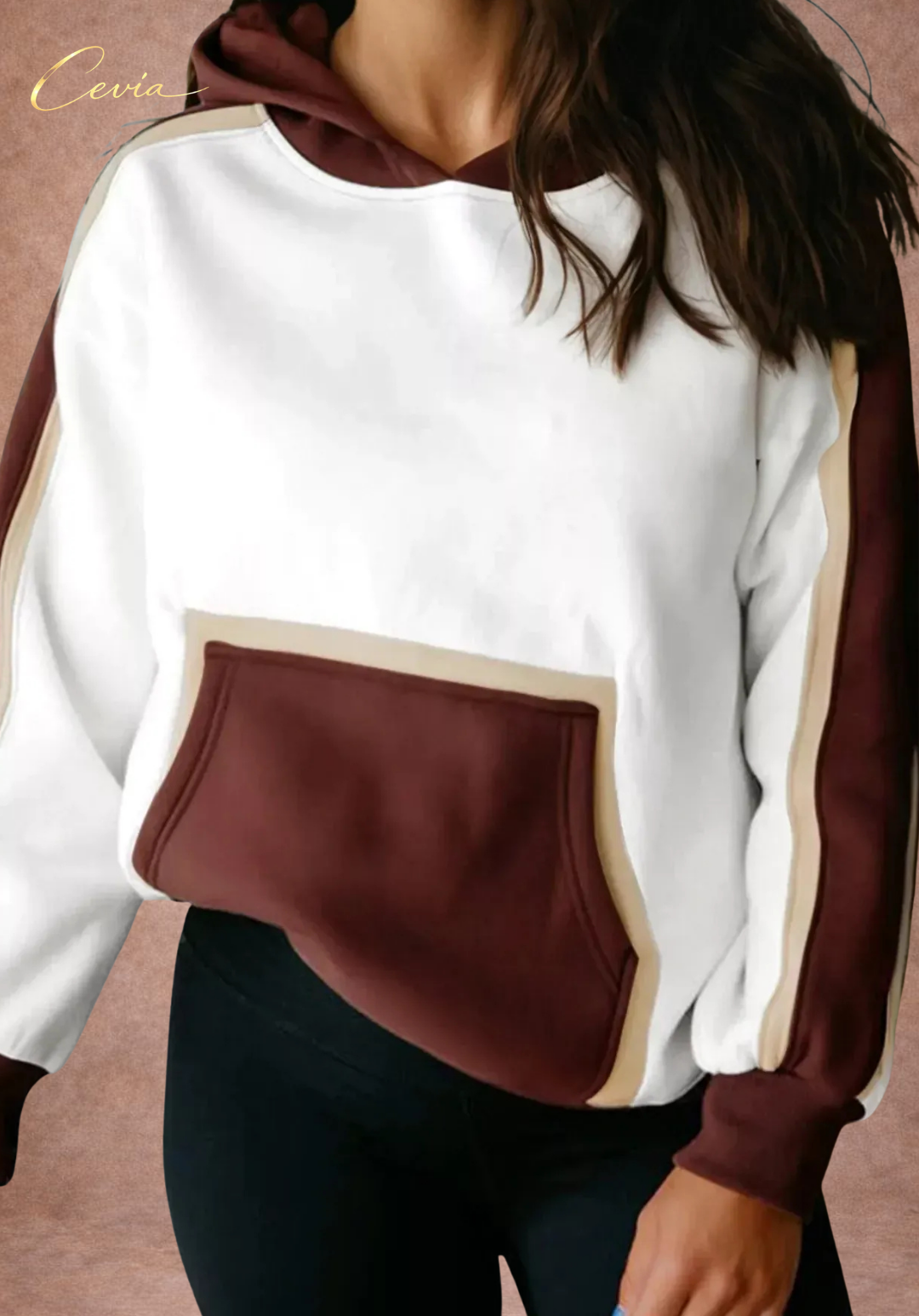 The Marvelle Contrast-Panel Hoodie