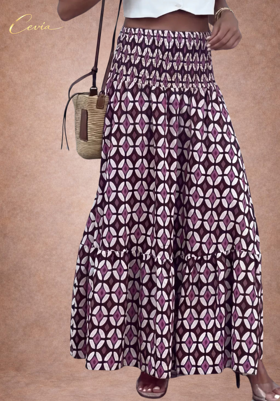 The Midnight Mosaic Tiered Maxi Skirt