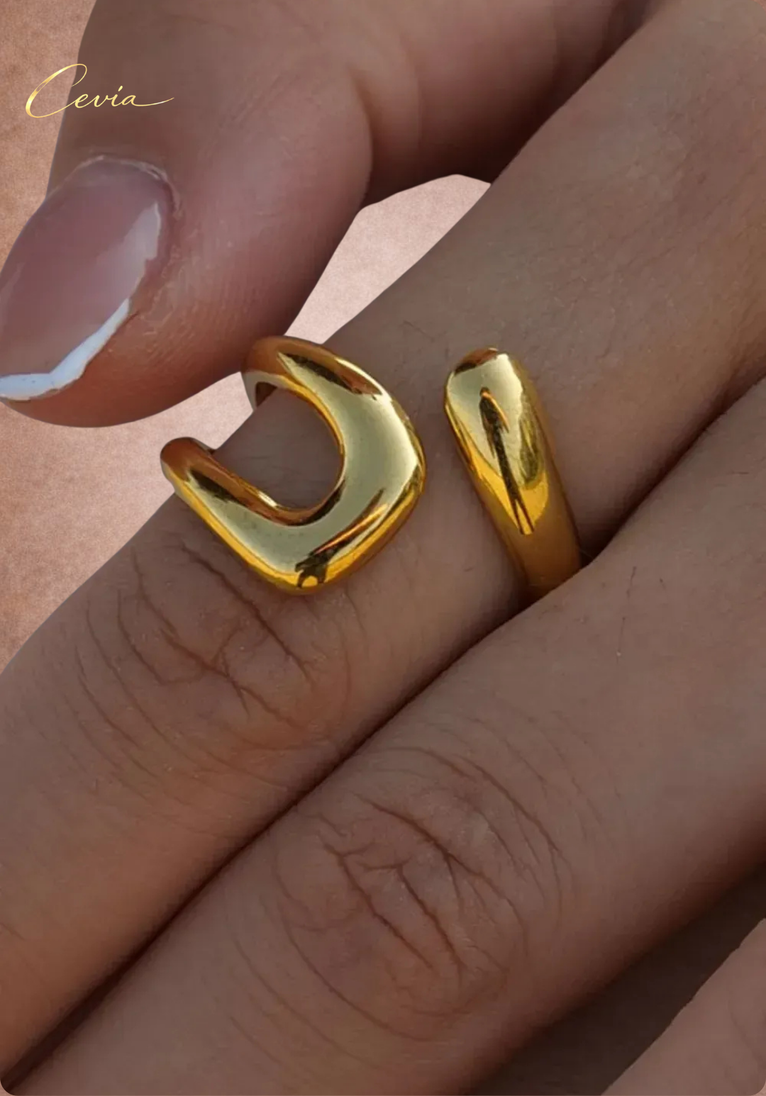 The Elara Sculpted Open Ring