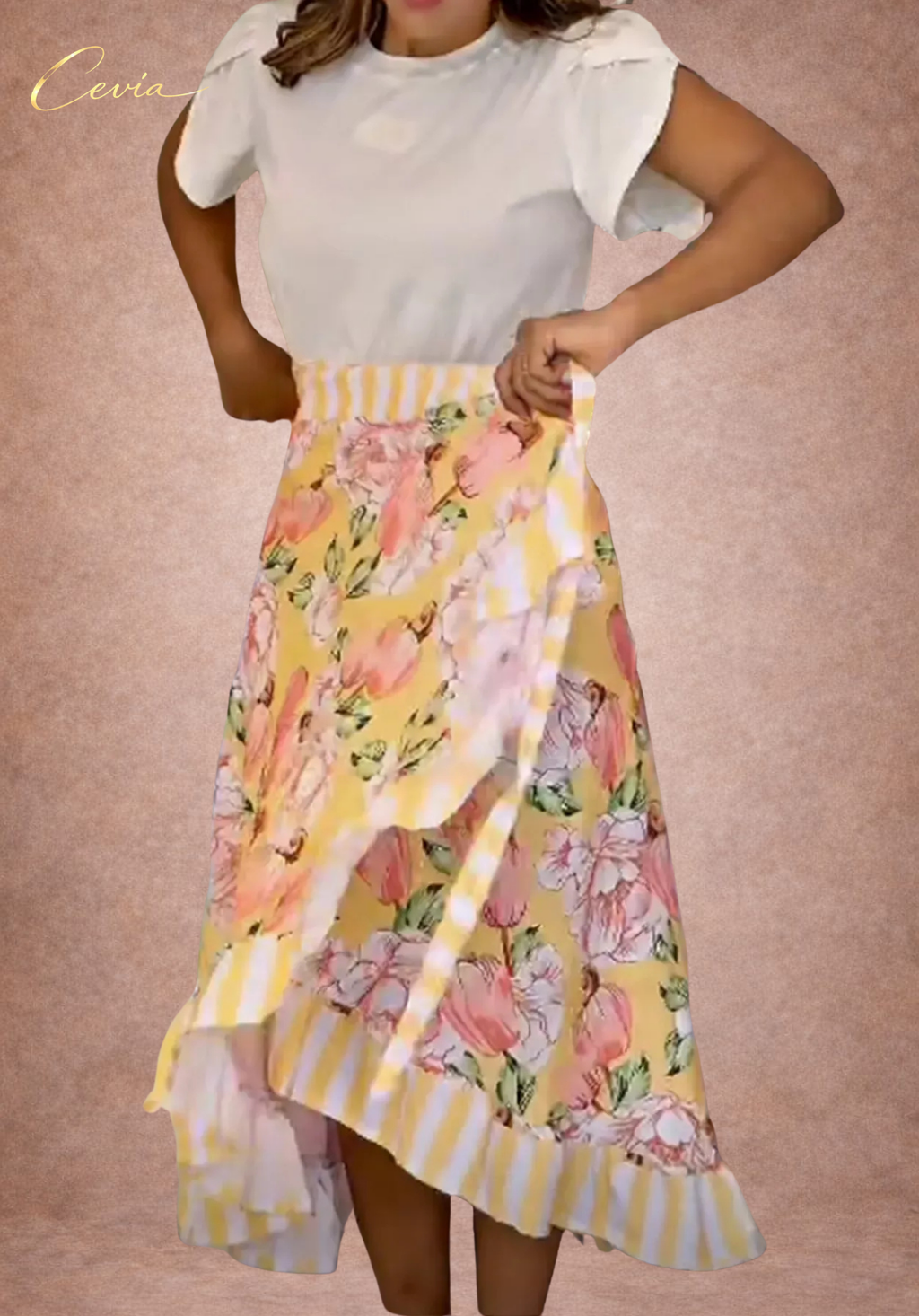 The Sunset Bloom Ruffle Skirt
