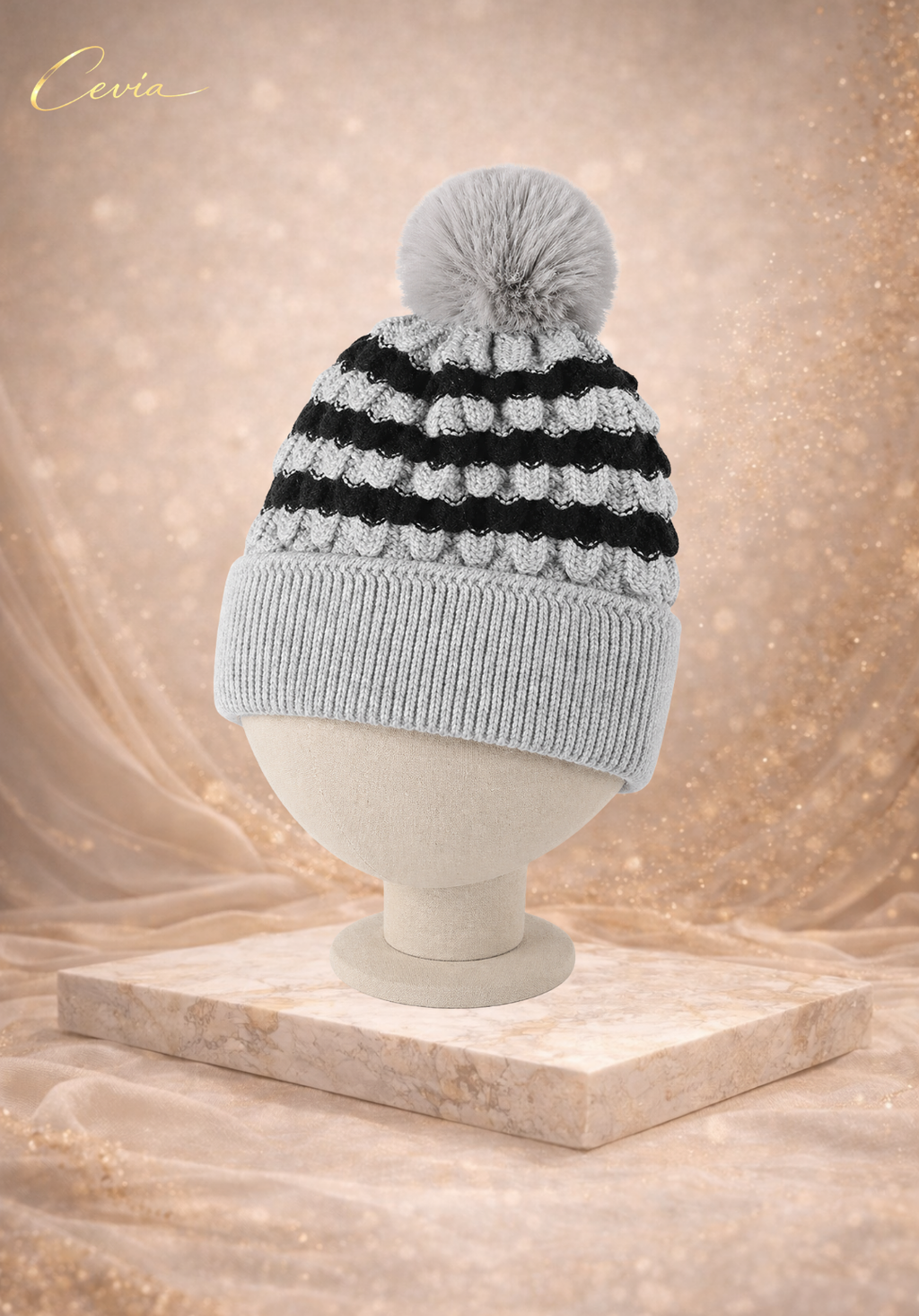 The Liorane Textured Pom Beanie