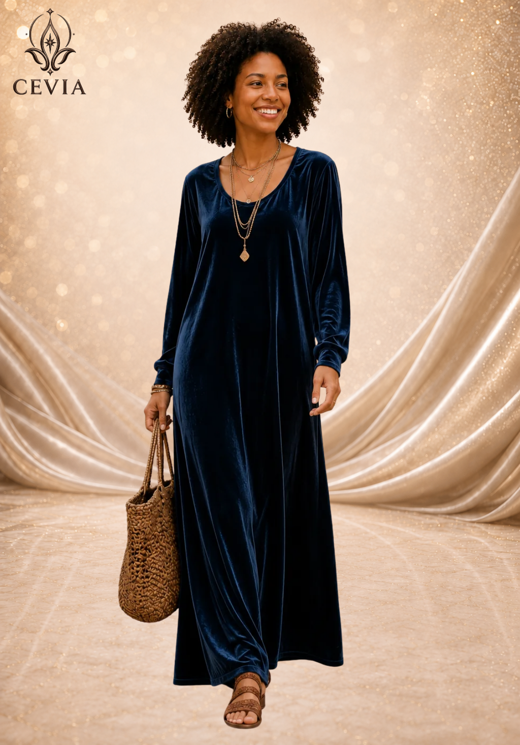 The Fluid Long-Sleeve Maxi Dress
