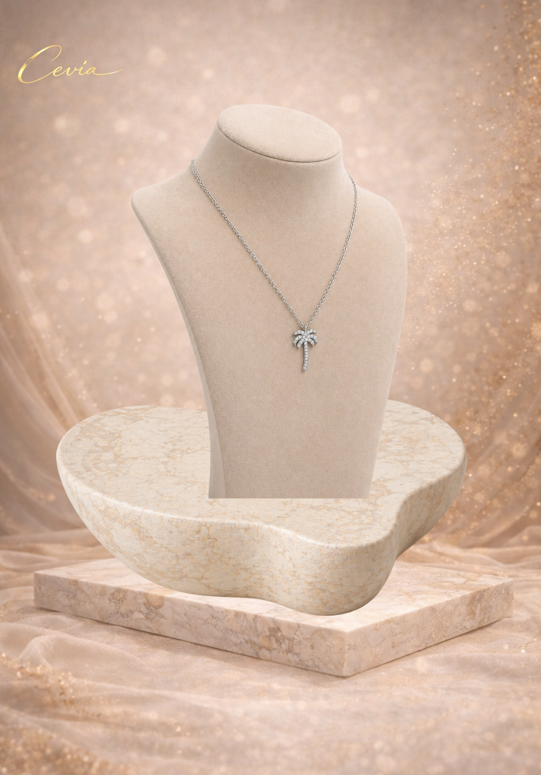 The Riviera Palm Pendant Necklace