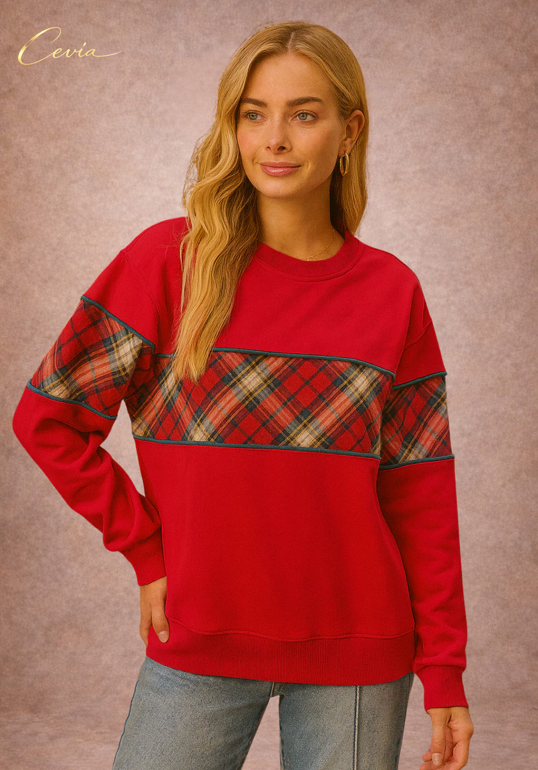 The Marivelle Plaid-Fest Holiday Top