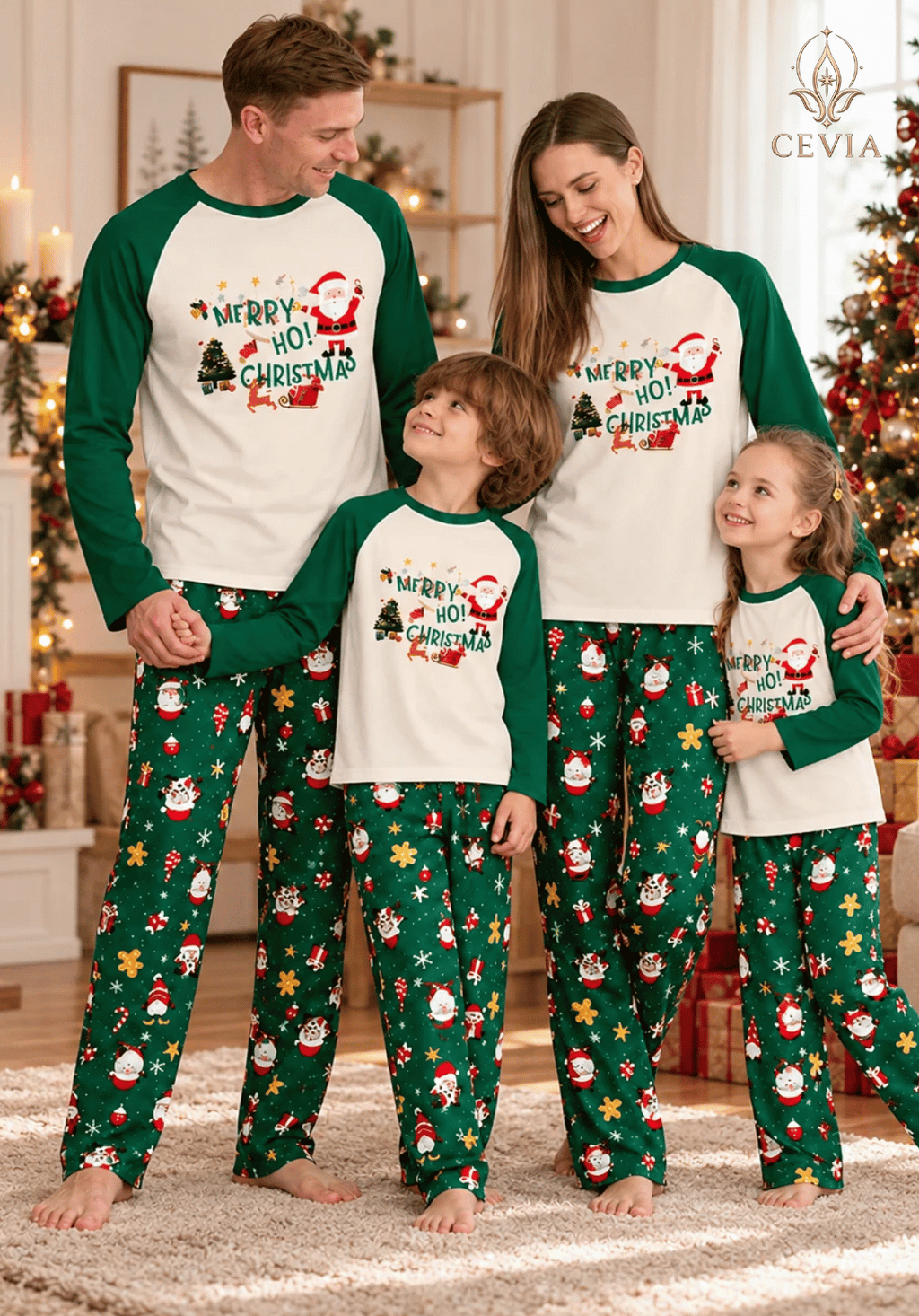 Christmas Family Matching Pajama Sets — Santa's Merry Wishes