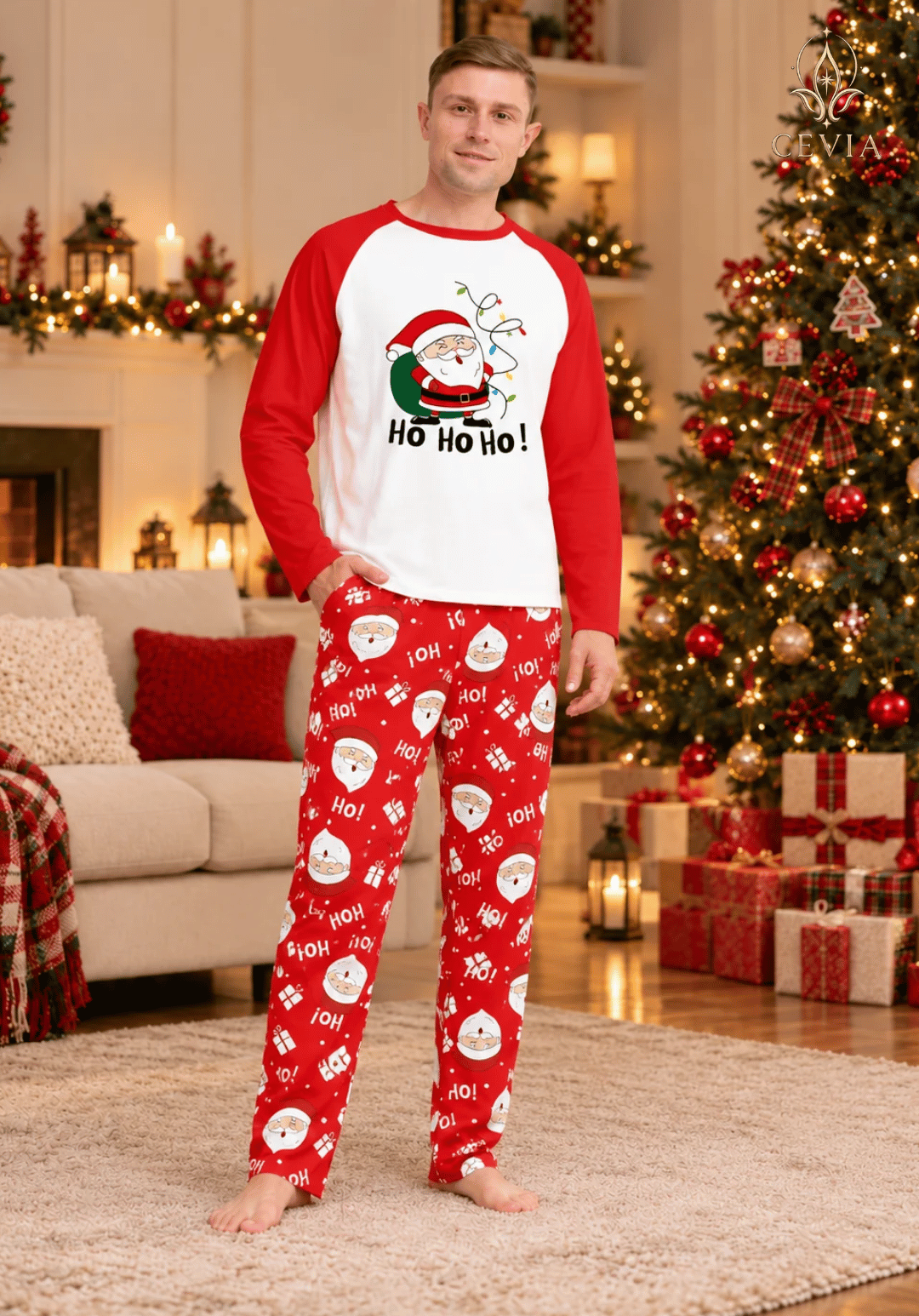 أطقم بيجامات كريسماس عائلية متطابقة — Santa's Ho Ho Ho