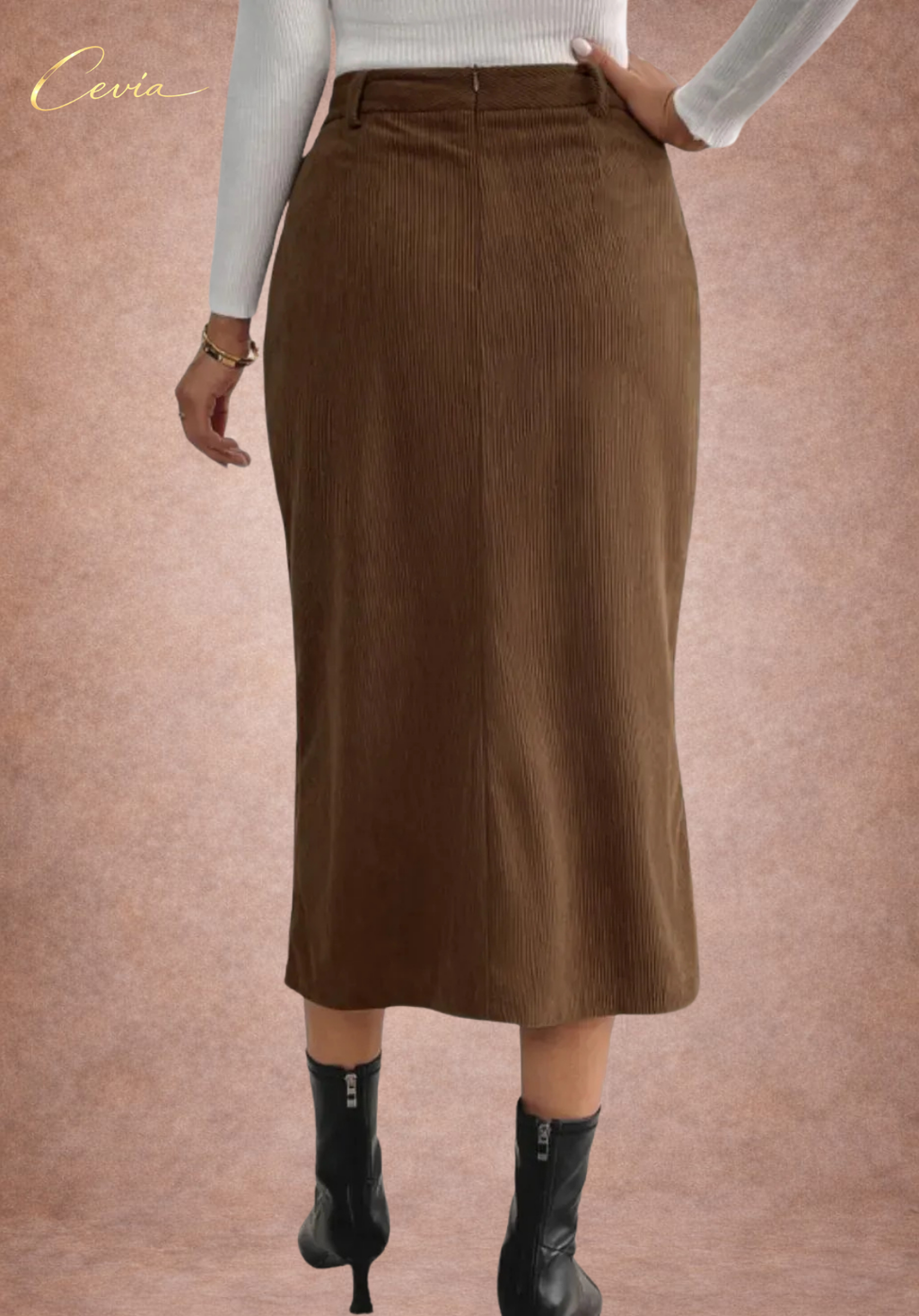 The Marcele Corduroy Midi Skirt