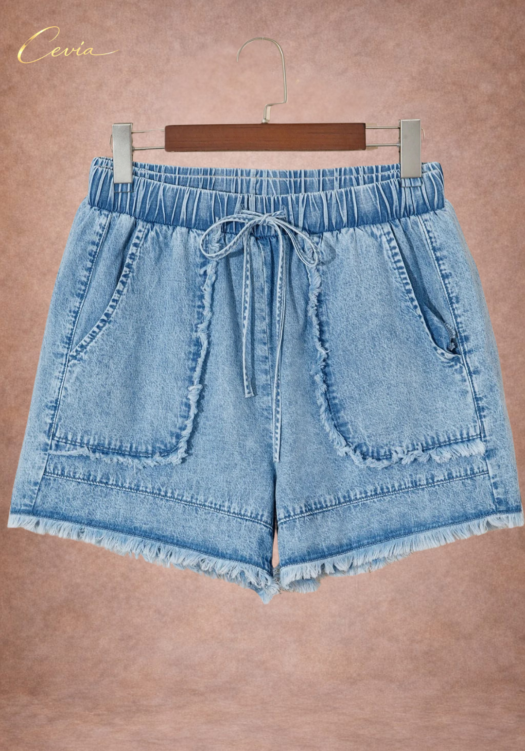 The Riviera Raw Hem Denim Shorts
