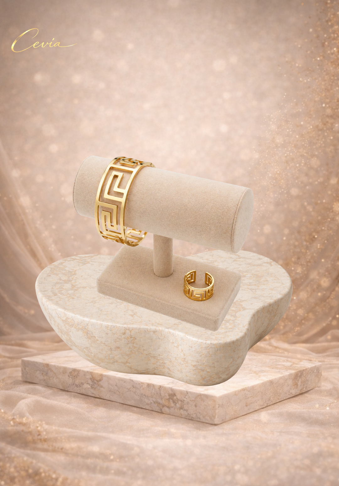 The Aurelia Geometric Cuff & Ring Set
