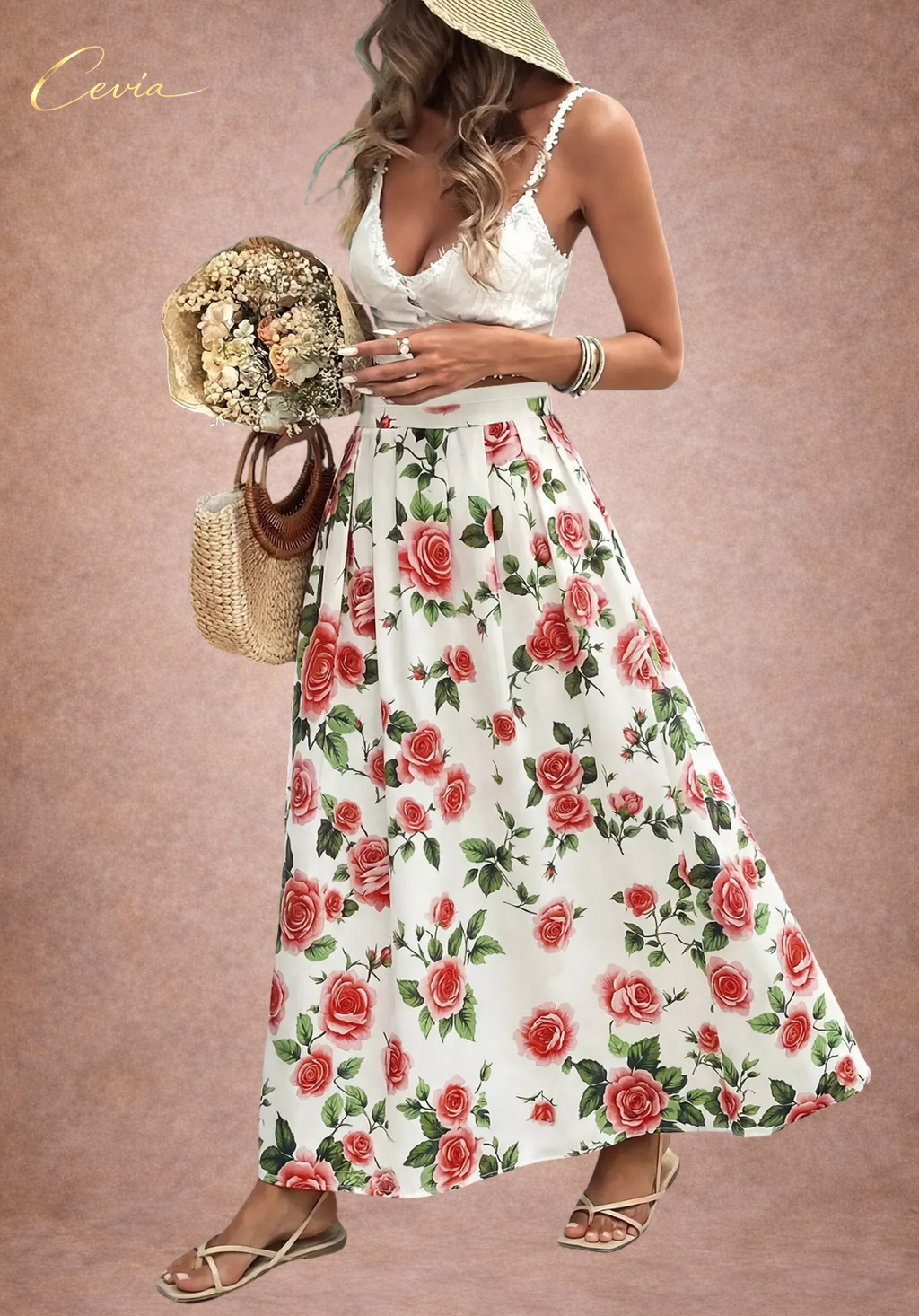 The Romantic Rose Garden Maxi Skirt