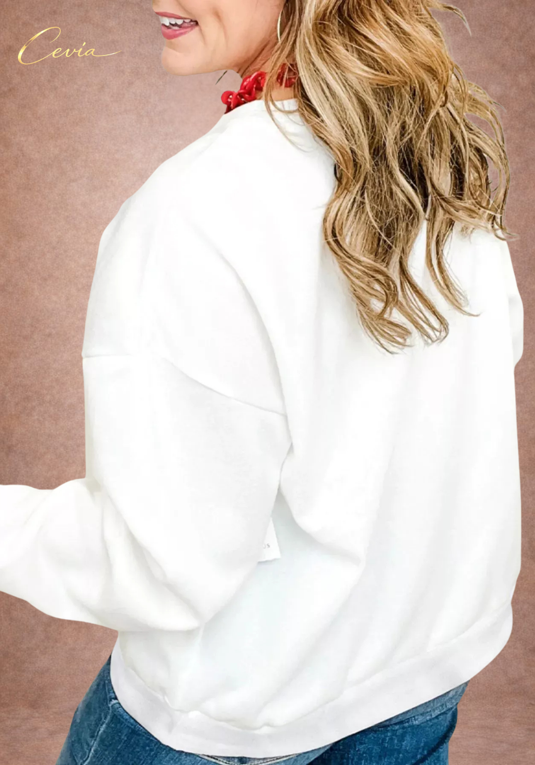 The Merriva Plaid-Letter Holiday Sweatshirt