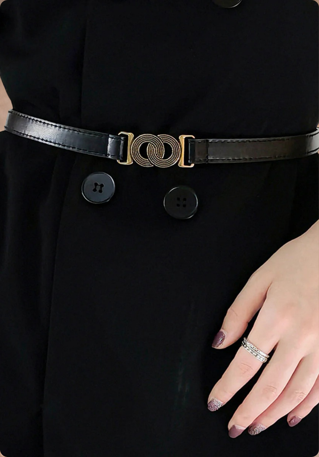 The Marivane Interlock Gold Accent Belt