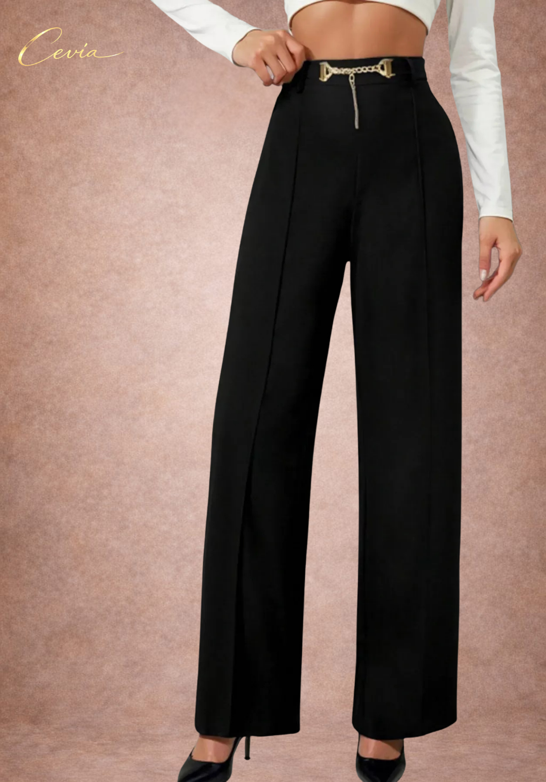 The Noir Prestige Wide-Leg Trousers