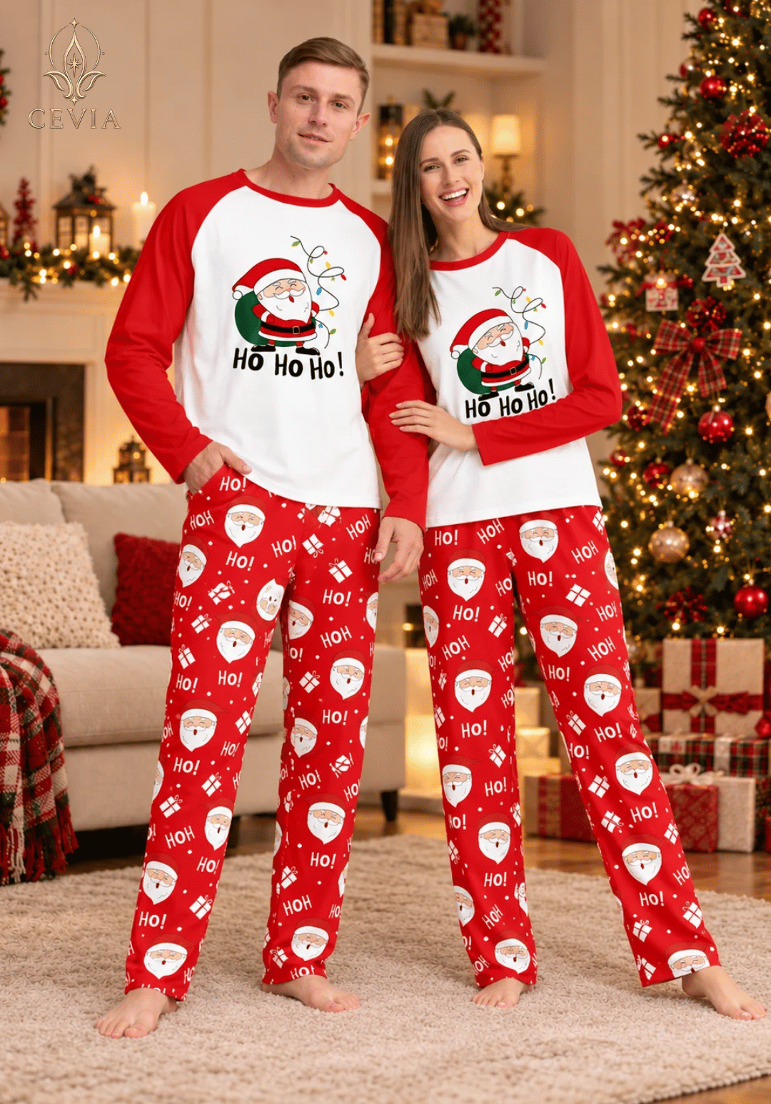 أطقم بيجامات كريسماس عائلية متطابقة — Santa's Ho Ho Ho
