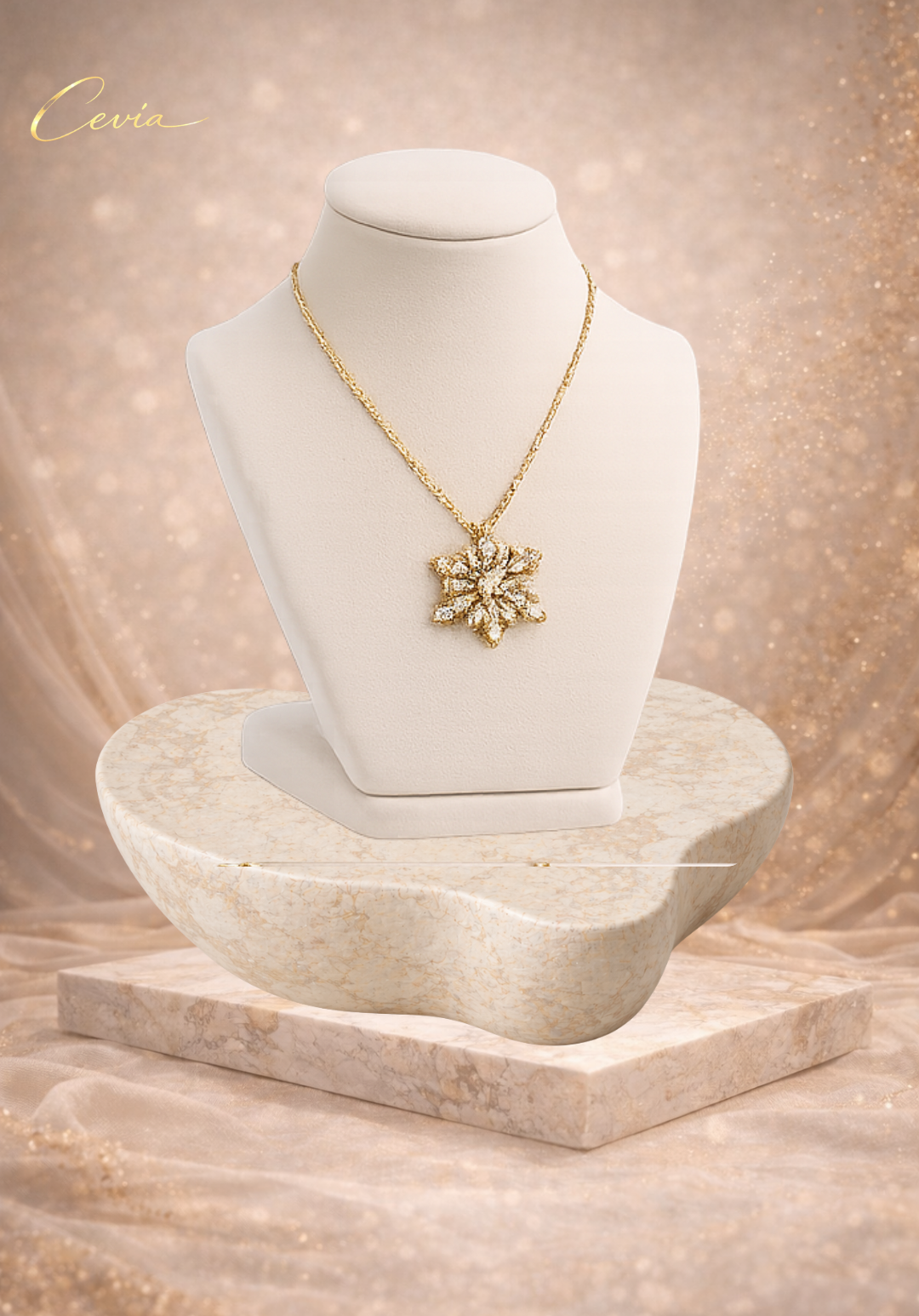 The Lumière Frosted Snowflake Pendant Necklace