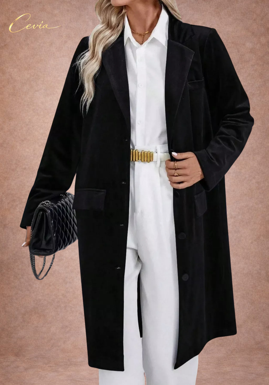 The Velvet Luxe Longline Blazer Coat