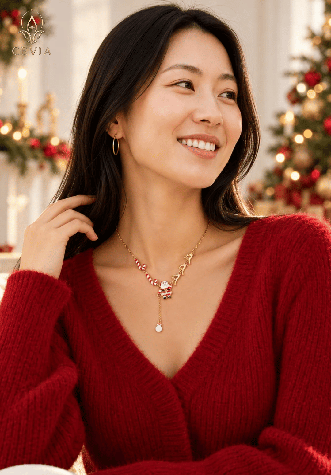 قلادة Santa Sleigh Christmas المتدلية