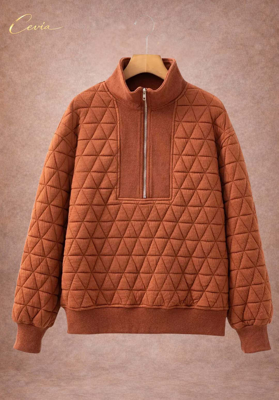 The Terralune Quilted Half-Zip Sweater