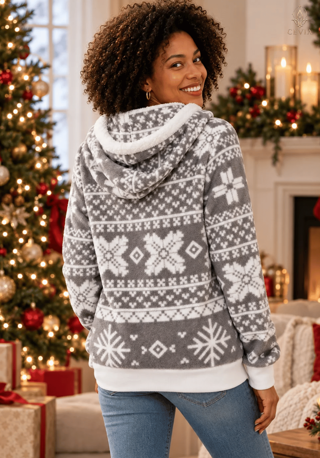 هودي كريسماس Winter Wonderland Fair Isle بسحّاب