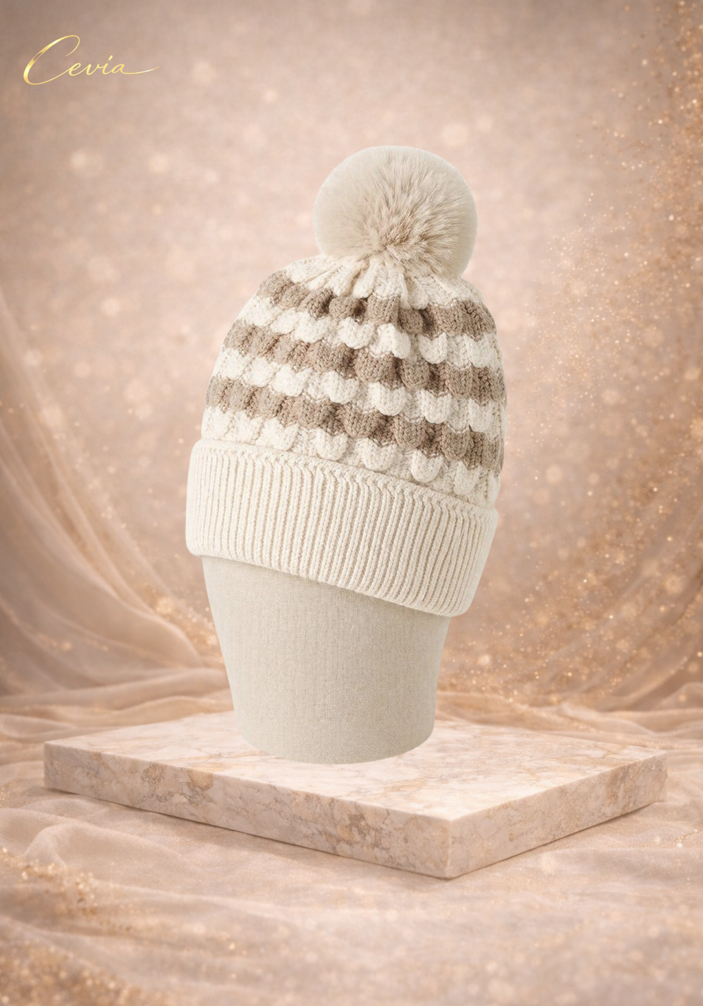 The Liorane Textured Pom Beanie