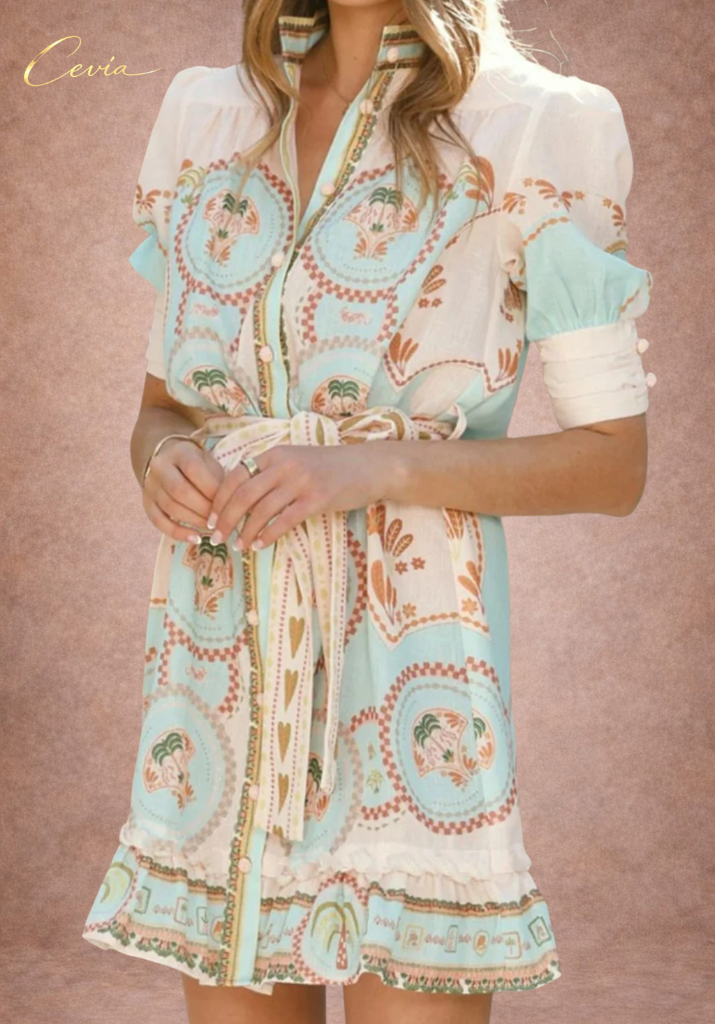 The Solara Printed Shirt Dress