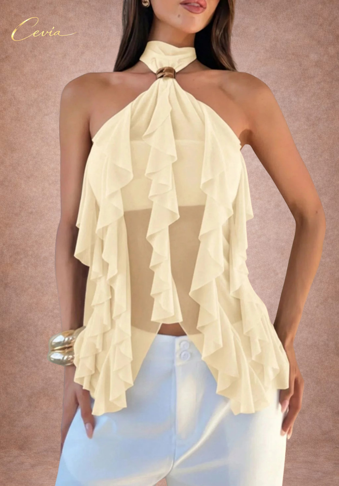 The Selene Cascade Halter Top