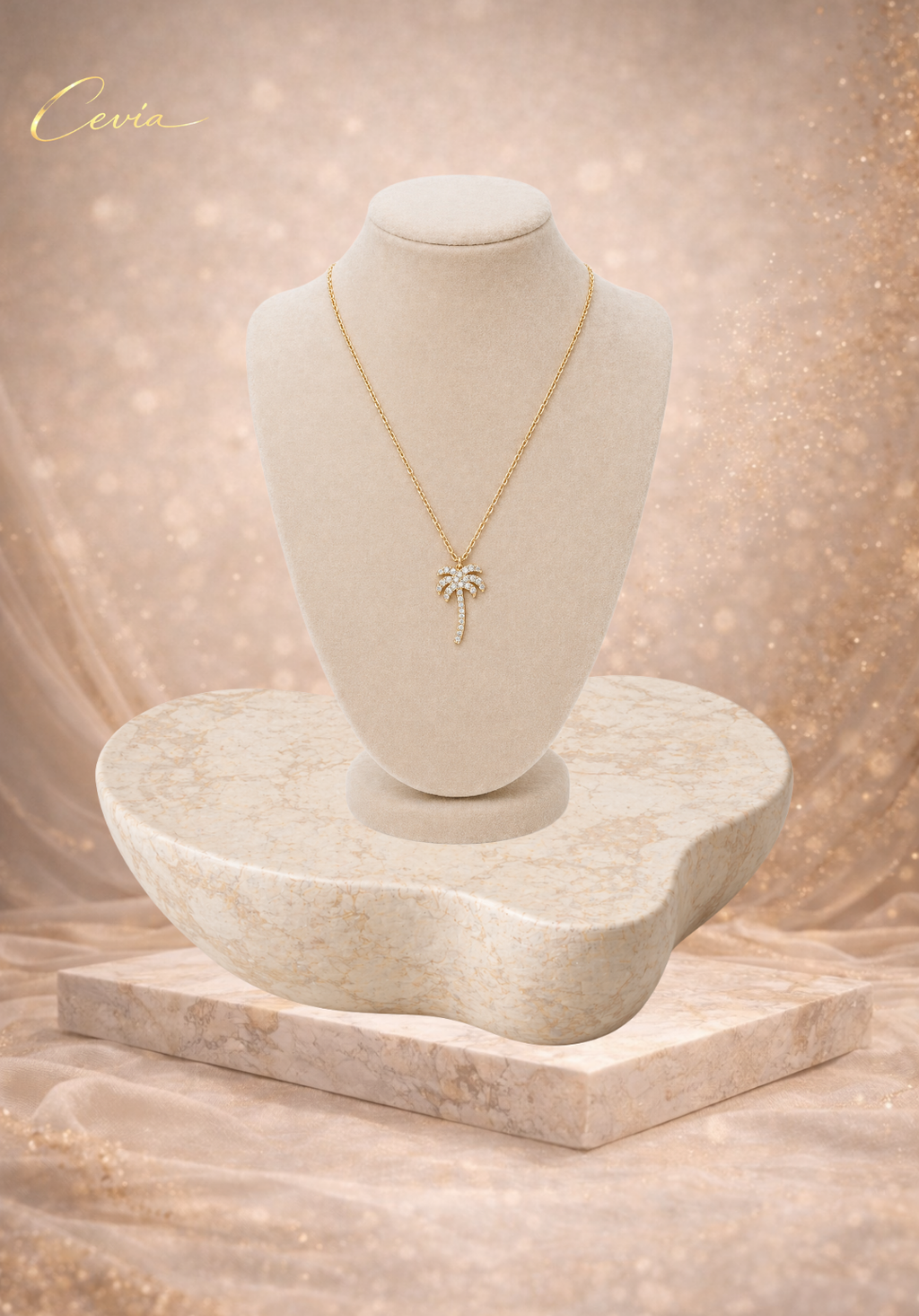 The Riviera Palm Pendant Necklace