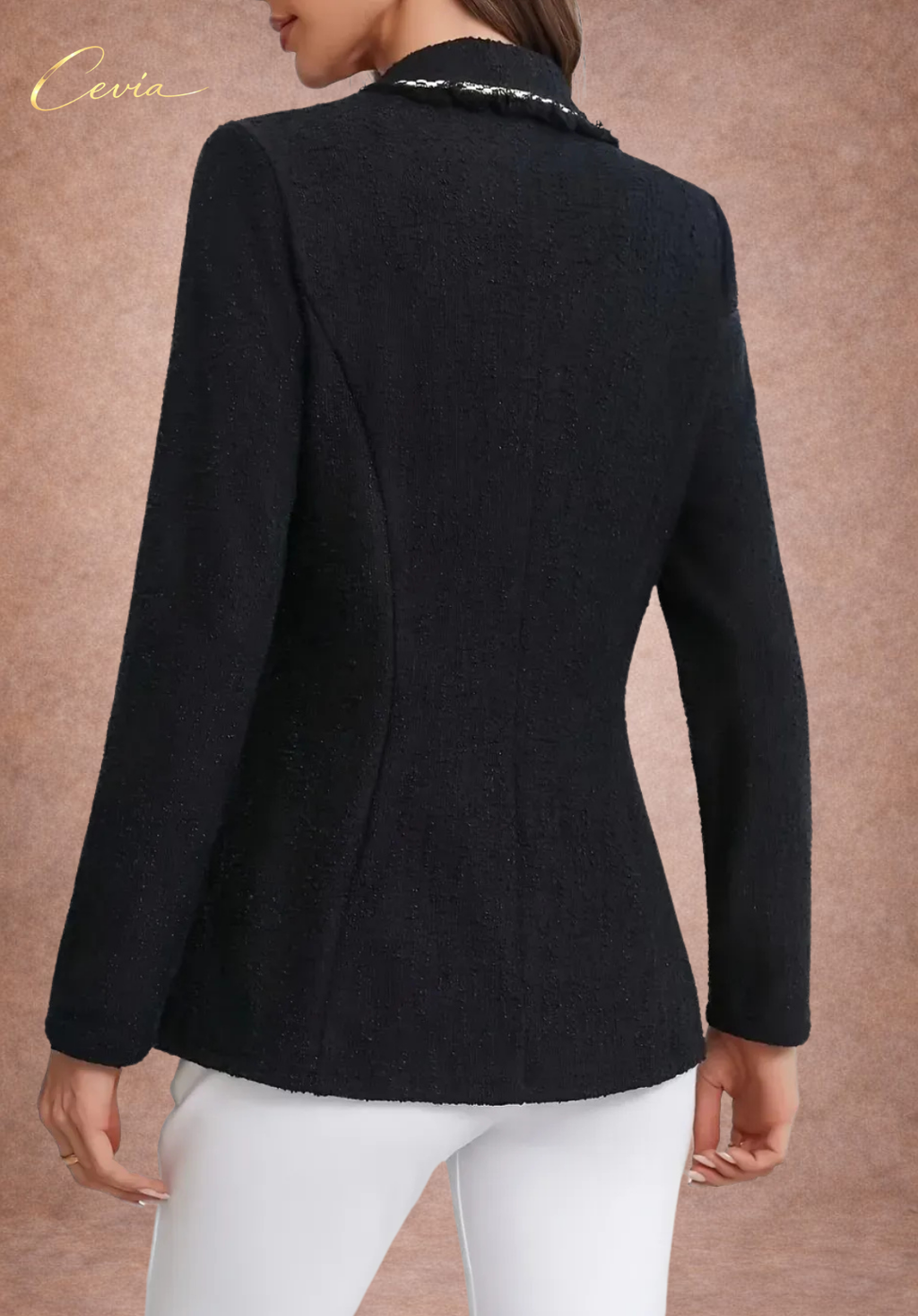 The Marcelette Braided-Trim Textured Blazer