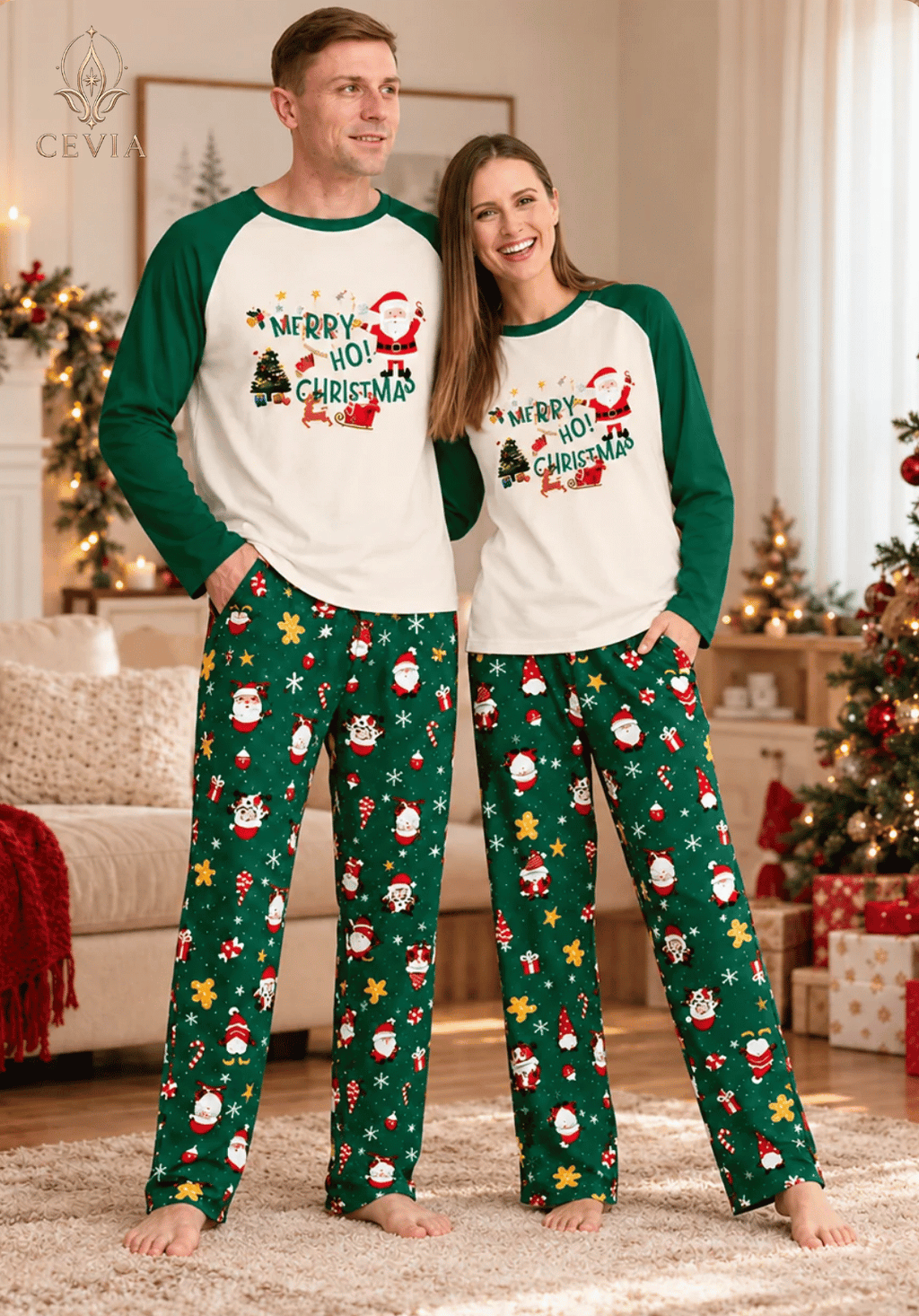 Christmas Family Matching Pajama Sets — Santa's Merry Wishes