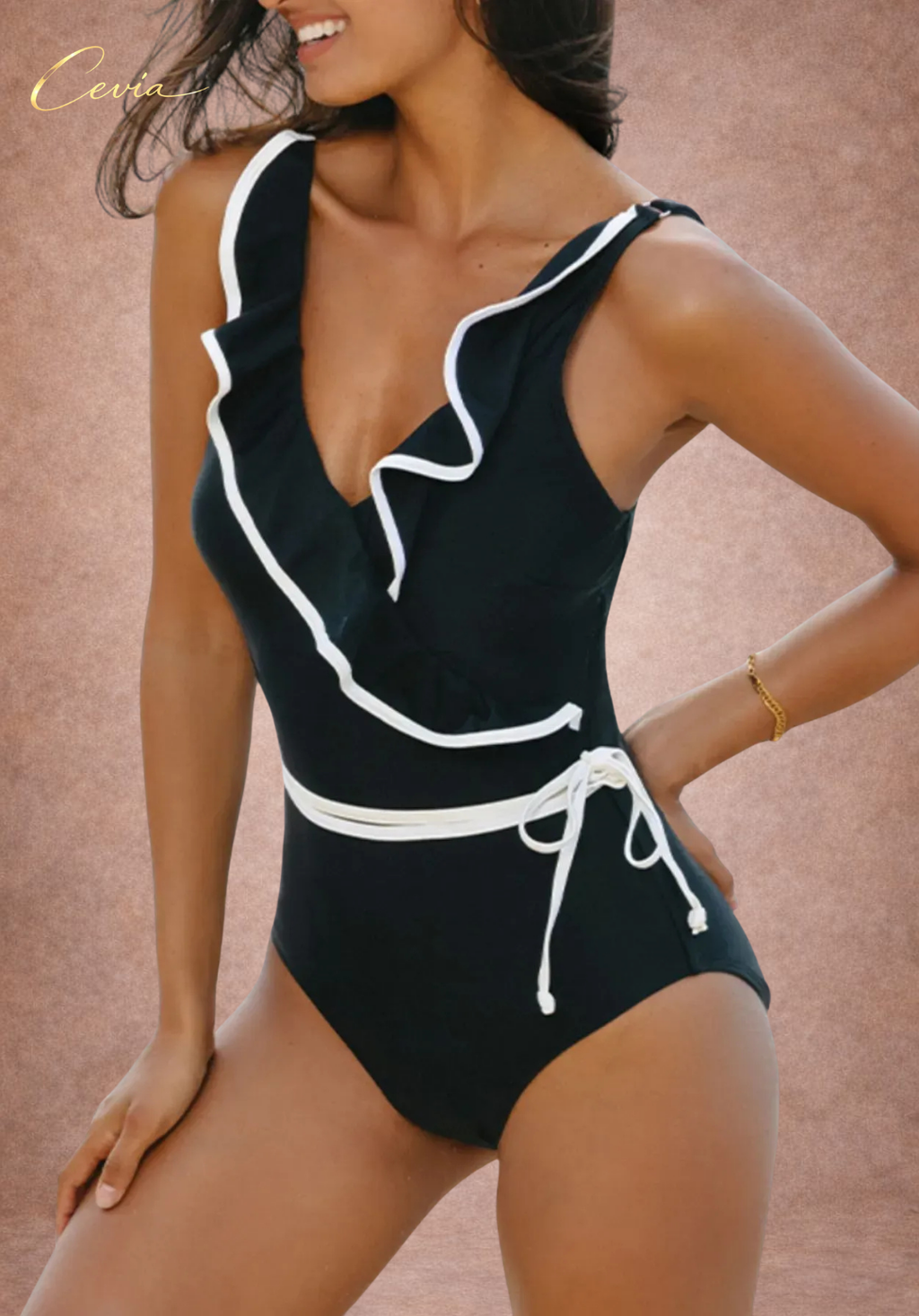 Bianca Contrast Ruffle Swimsuit