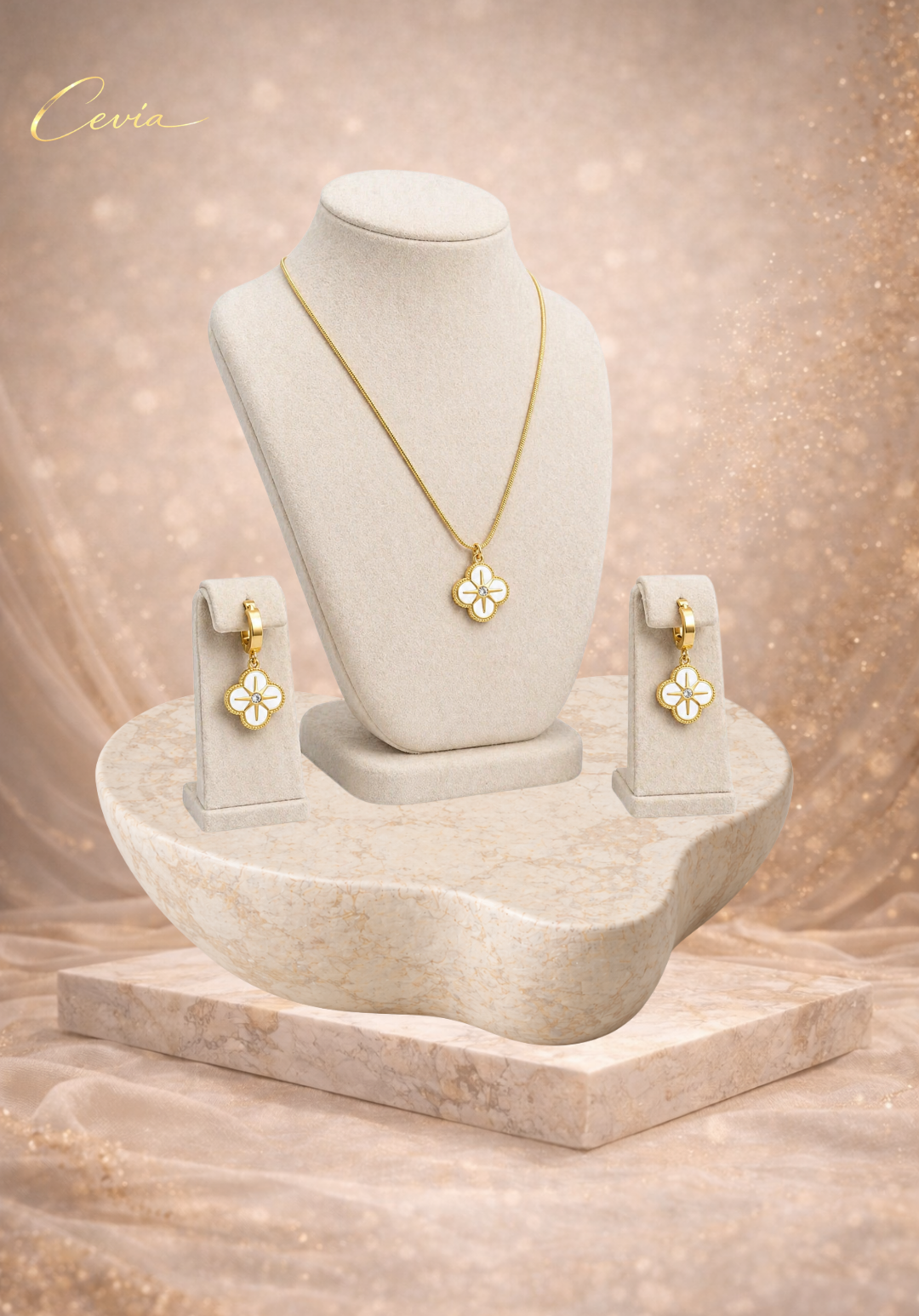 The Fleurine Enamel-Petal Jewelry Set (3-Piece)