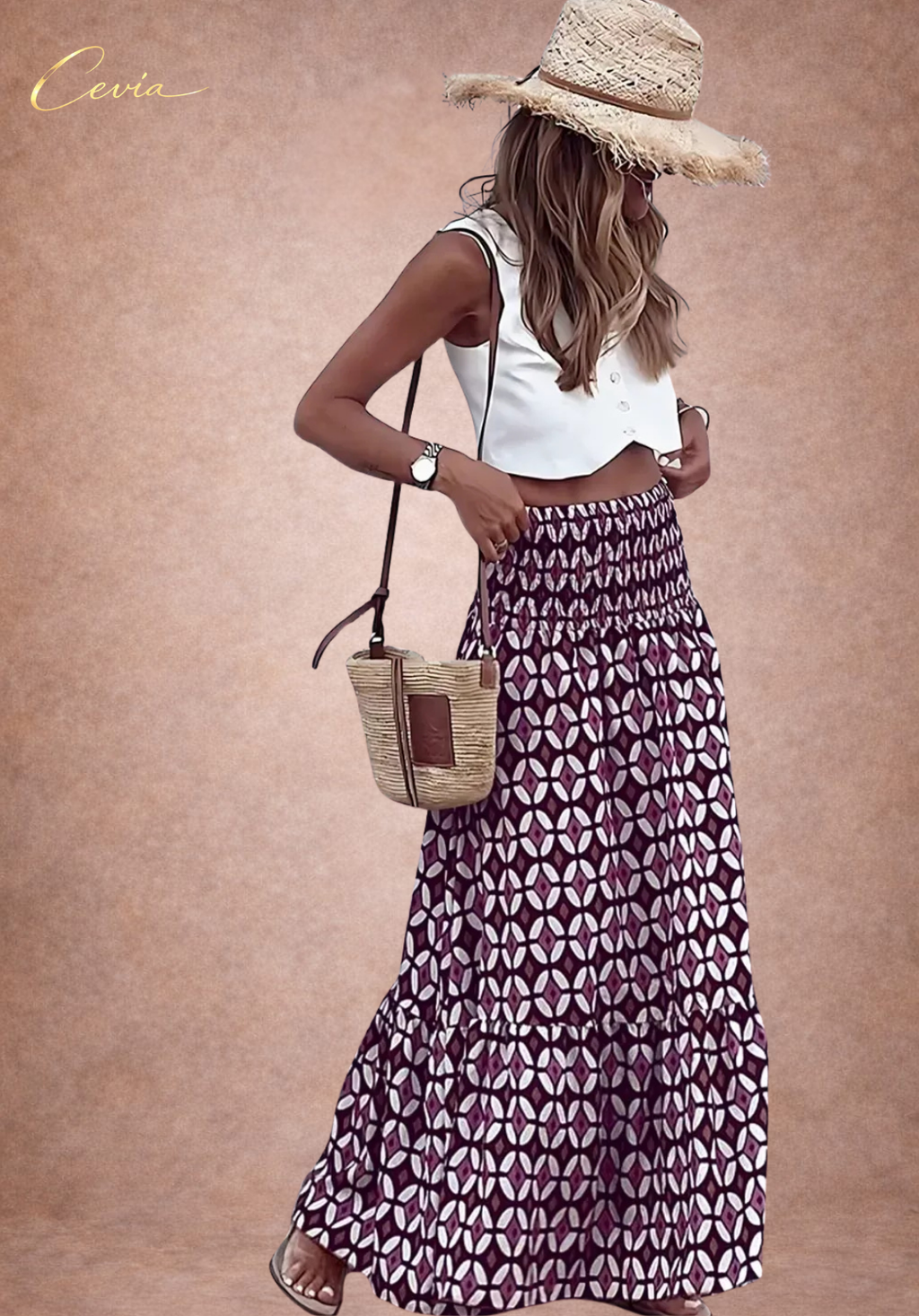 The Midnight Mosaic Tiered Maxi Skirt