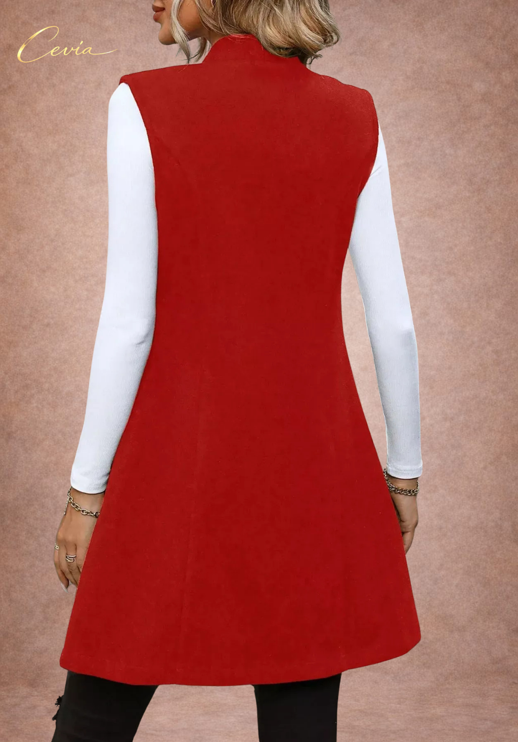 Sculpted Elegance Sleeveless Coat