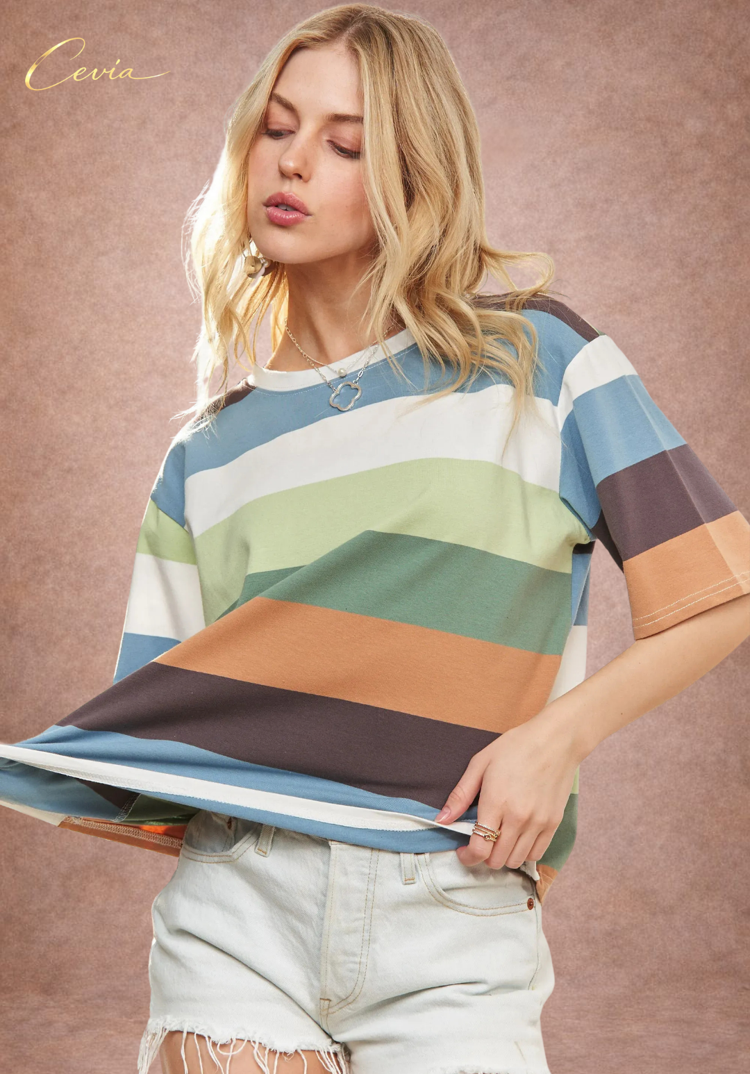 Multi-Stripe Relaxed Casual Top
