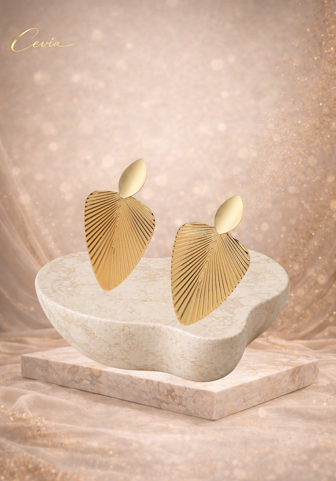 The Aurelia Sculpted Leaf Drop Earrings
