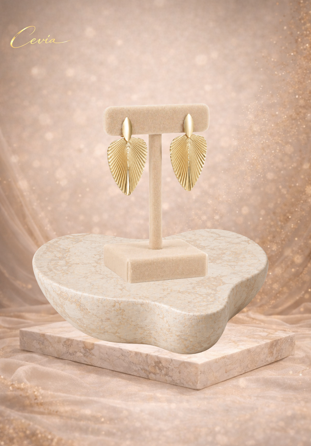 The Aurelia Sculpted Leaf Drop Earrings