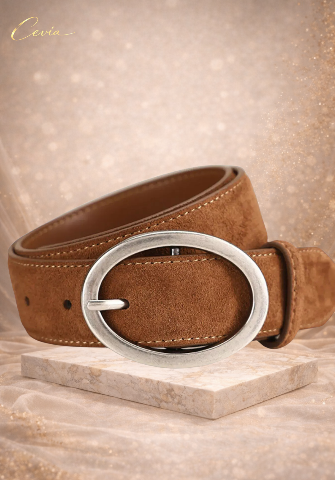 The Orlena Round Buckle Leather Belt