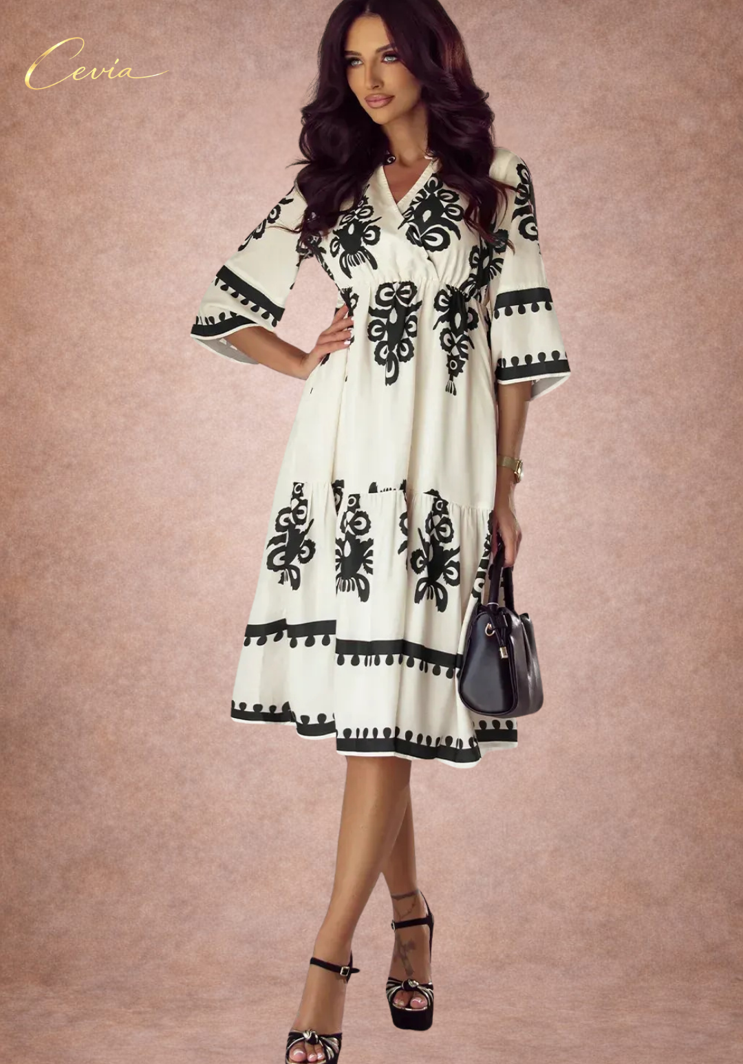 Bohemian V-Neck Tiered Mini Dress