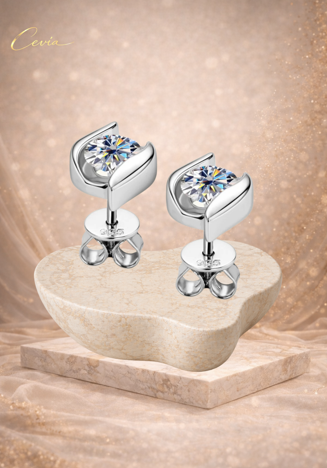 The Lumina Moissanite Stud Earrings
