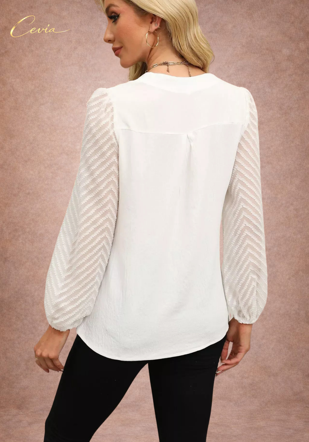 The Eloria Sheer-Elegance Blouse