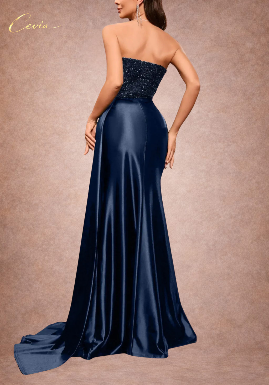 The Lurette Sequined Satin Gown