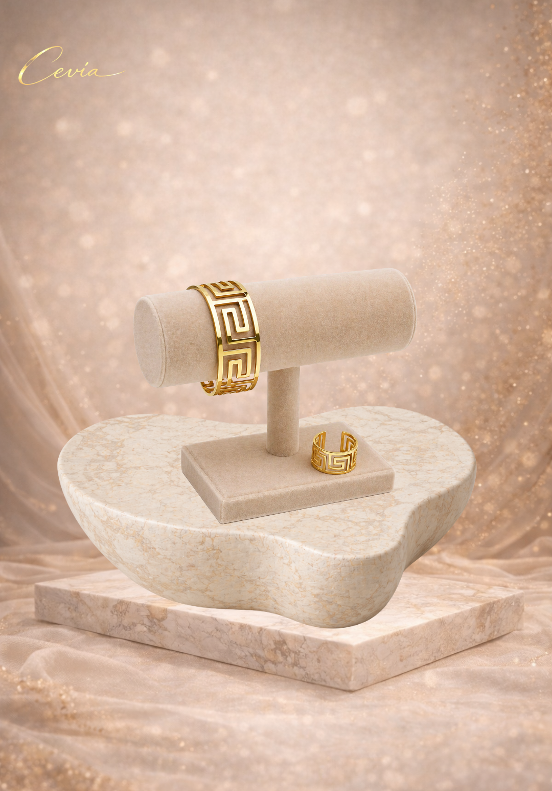 The Aurelia Geometric Cuff & Ring Set