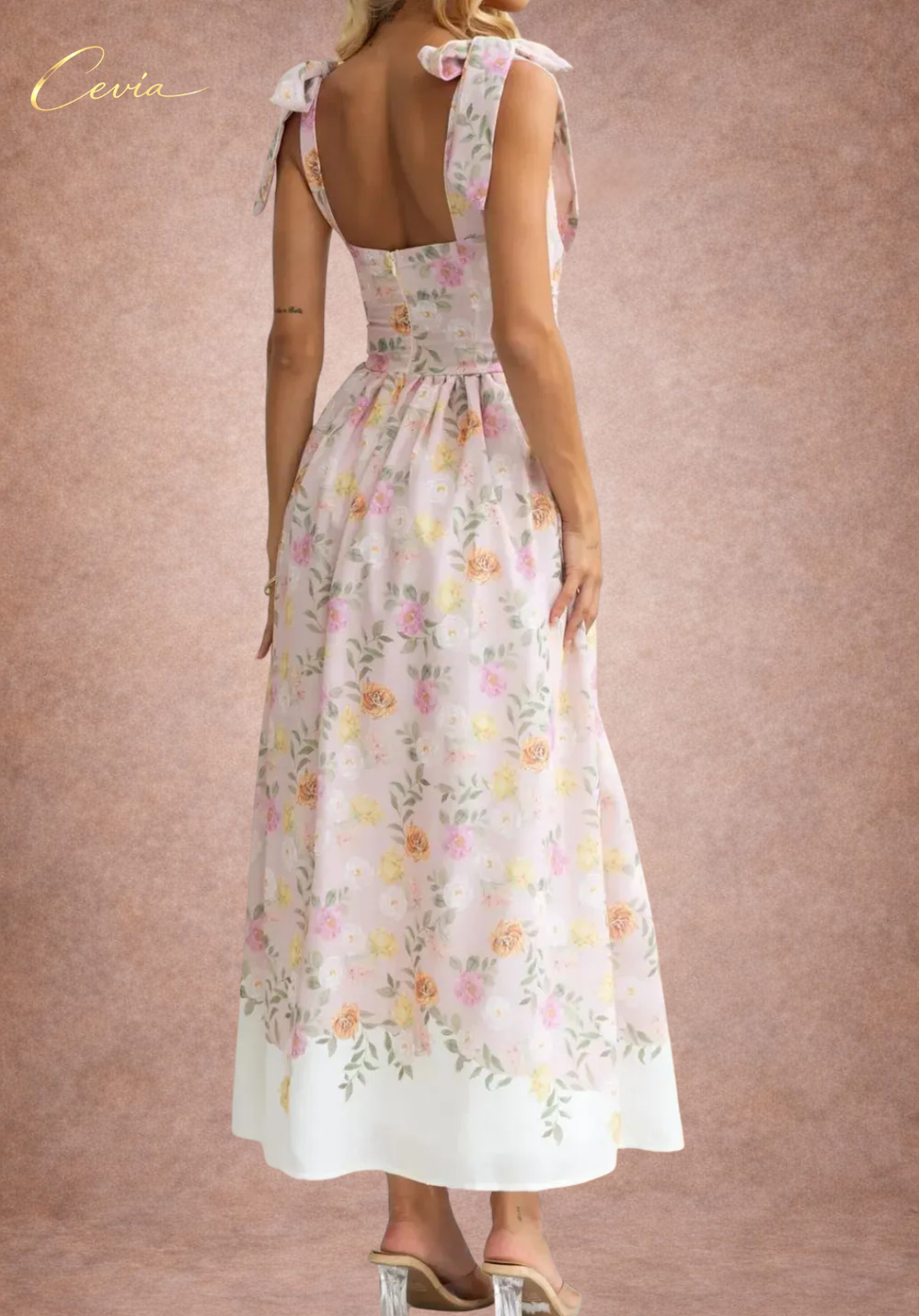 The Garden Grace Tie Midi Dress
