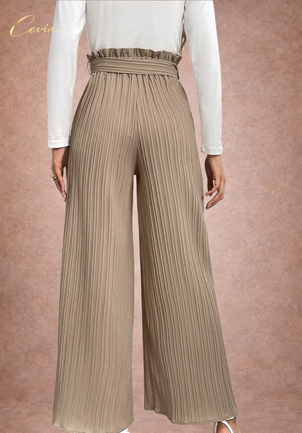 The Celianne Pleated Tie-Waist Palazzo Pants