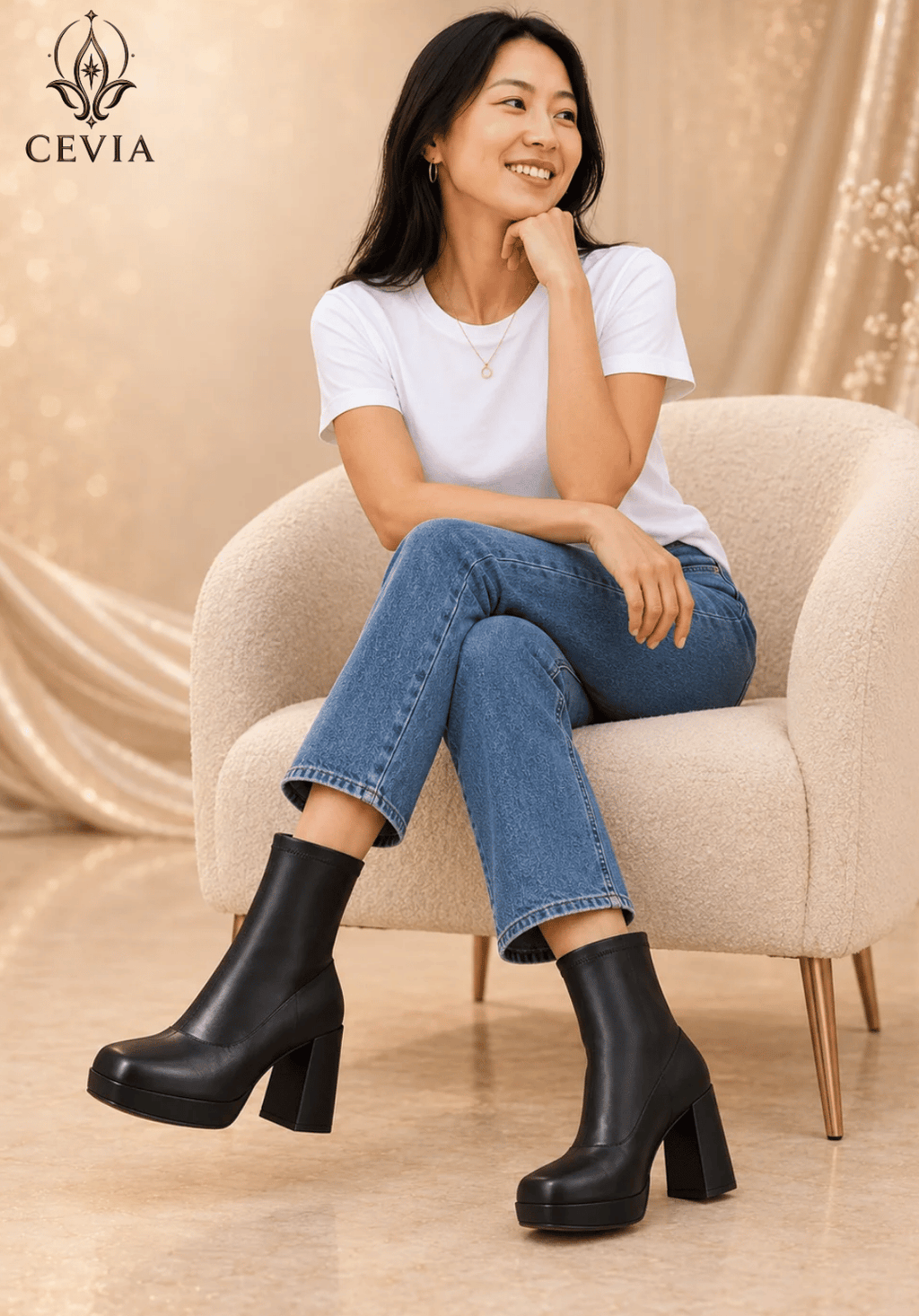 The Sculpted Platform Ankle Boots